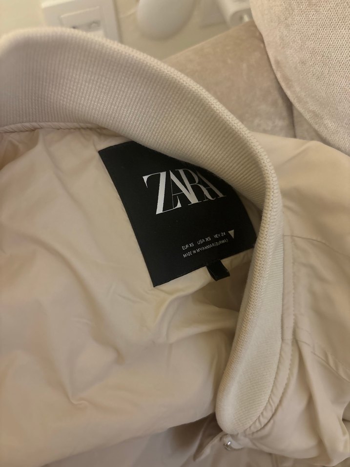 Bej Fermuarlı Kadın Midi Ceket Zara - Görsel 3