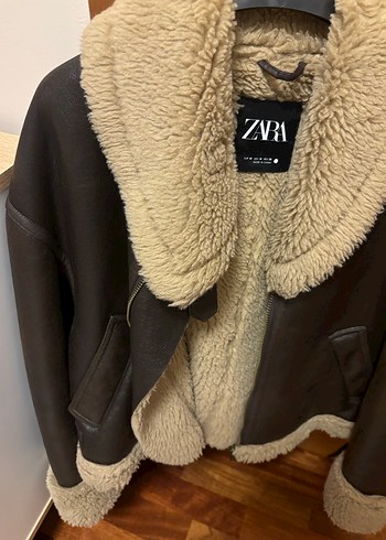 Kürklü Kahverengi Deri Kadın Ceket - Görsel 3