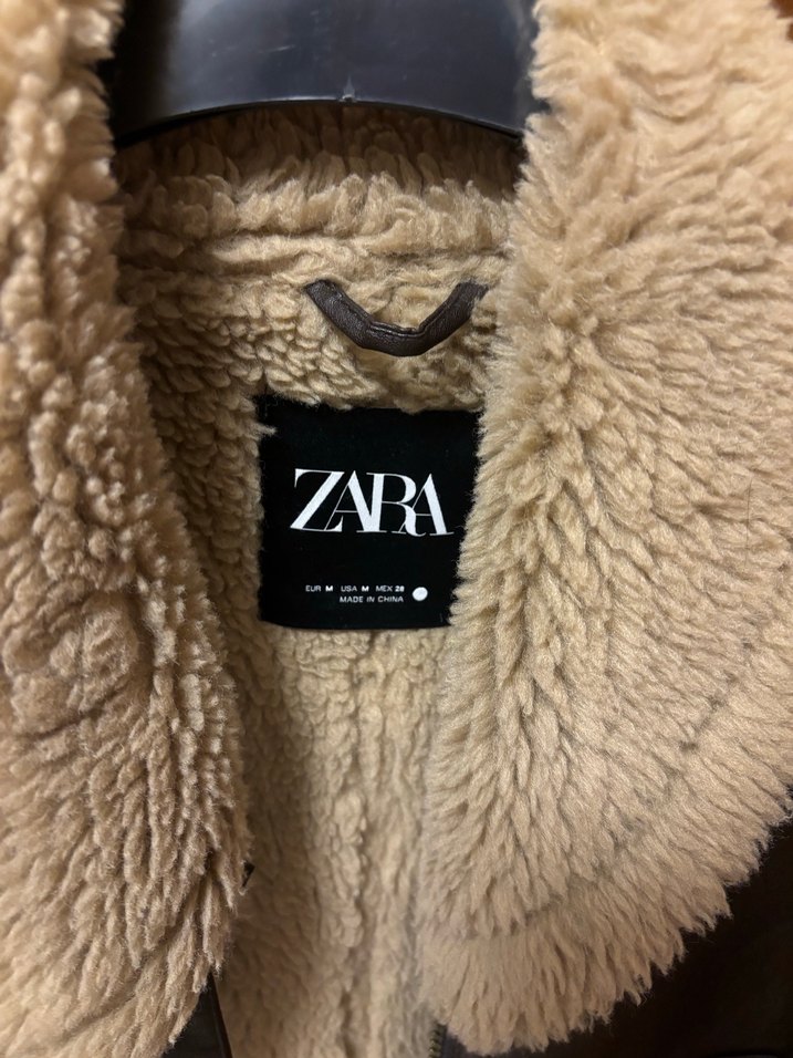 Kürklü Kahverengi Deri Kadın Ceket - Görsel 2