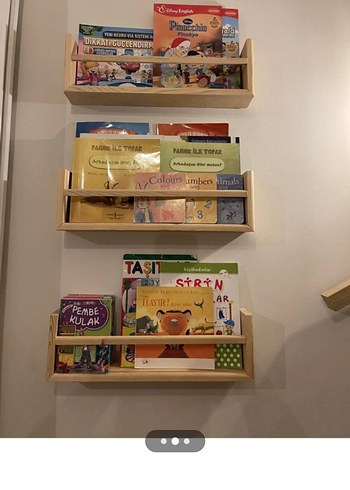Bej Ahşap Çocuk Rafı - Görsel 5