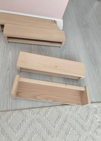 Bej Ahşap Çocuk Rafı - Görsel 2