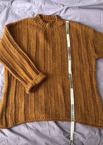 Kahverengi Örgü Kadın Kazak - Görsel 4