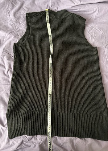 siyah V Yaka Örgü Kadın Süveter Kazak - Görsel 2