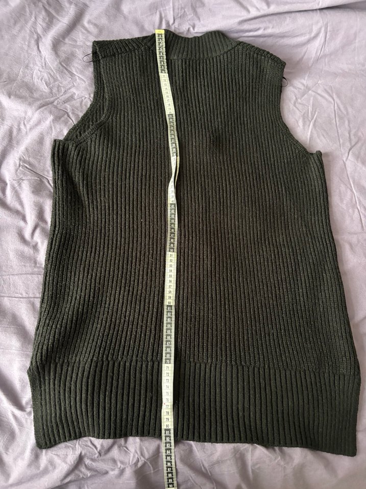 siyah V Yaka Örgü Kadın Süveter Kazak - Görsel 2