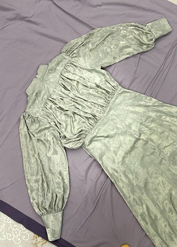 Tesettür abiye MANUKA ışıltılı yeşil elbise abiye - Görsel 8