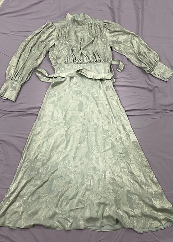 Tesettür abiye MANUKA ışıltılı yeşil elbise abiye - Görsel 13