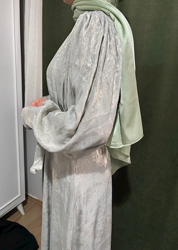 Tesettür abiye MANUKA ışıltılı yeşil elbise abiye - Görsel 19