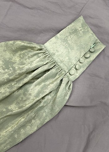 Tesettür abiye MANUKA ışıltılı yeşil elbise abiye - Görsel 10