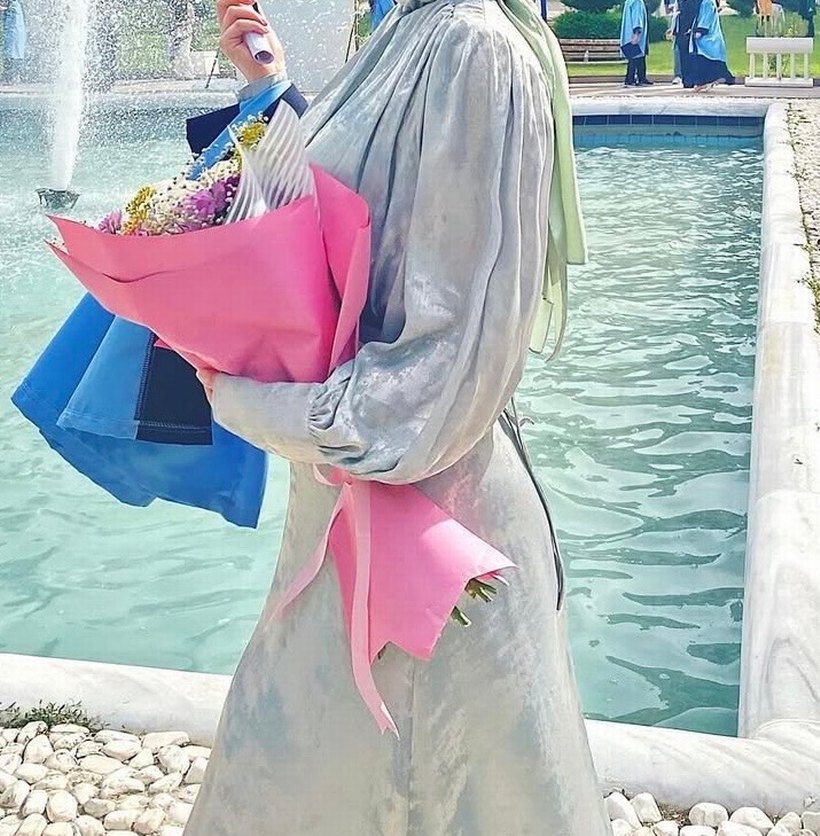 Tesettür abiye MANUKA ışıltılı yeşil elbise abiye - Görsel 5