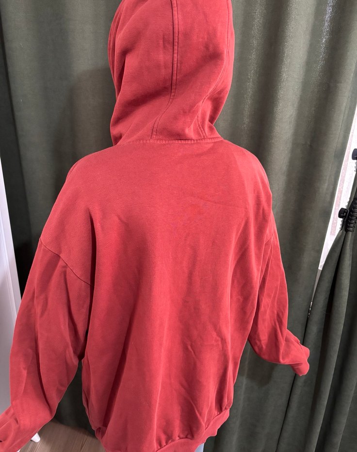 Kırmızı Kadın Kapüşonlu Sweatshirt - Görsel 5