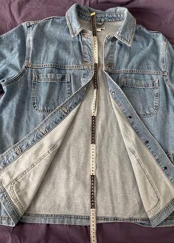 Düğmeli Mavi Kadın Kot Ceket - Görsel 3