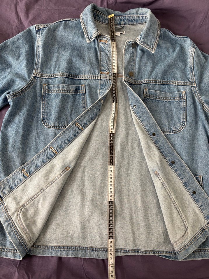 Düğmeli Mavi Kadın Kot Ceket - Görsel 3