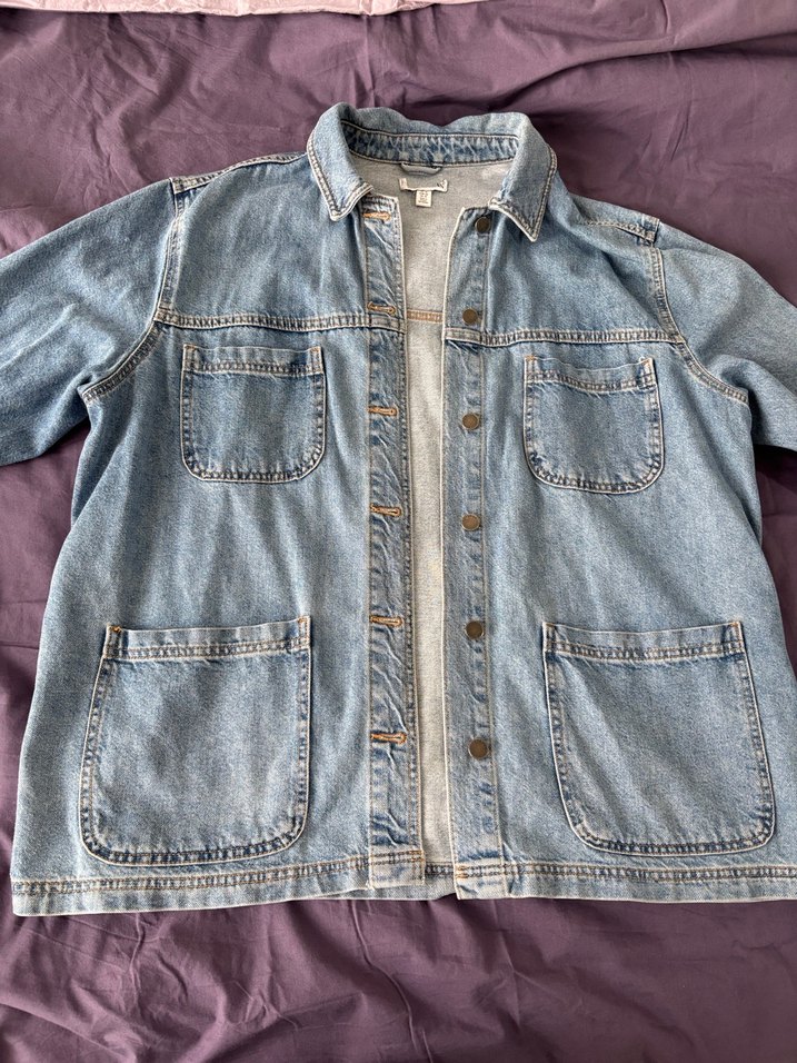 Düğmeli Mavi Kadın Kot Ceket - Görsel 2