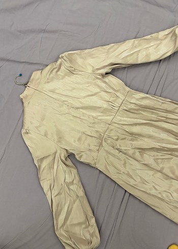 Tesettür abiye Birgül Bektaş Cindy Pudra Parlak Abiye Elbise - Görsel 14