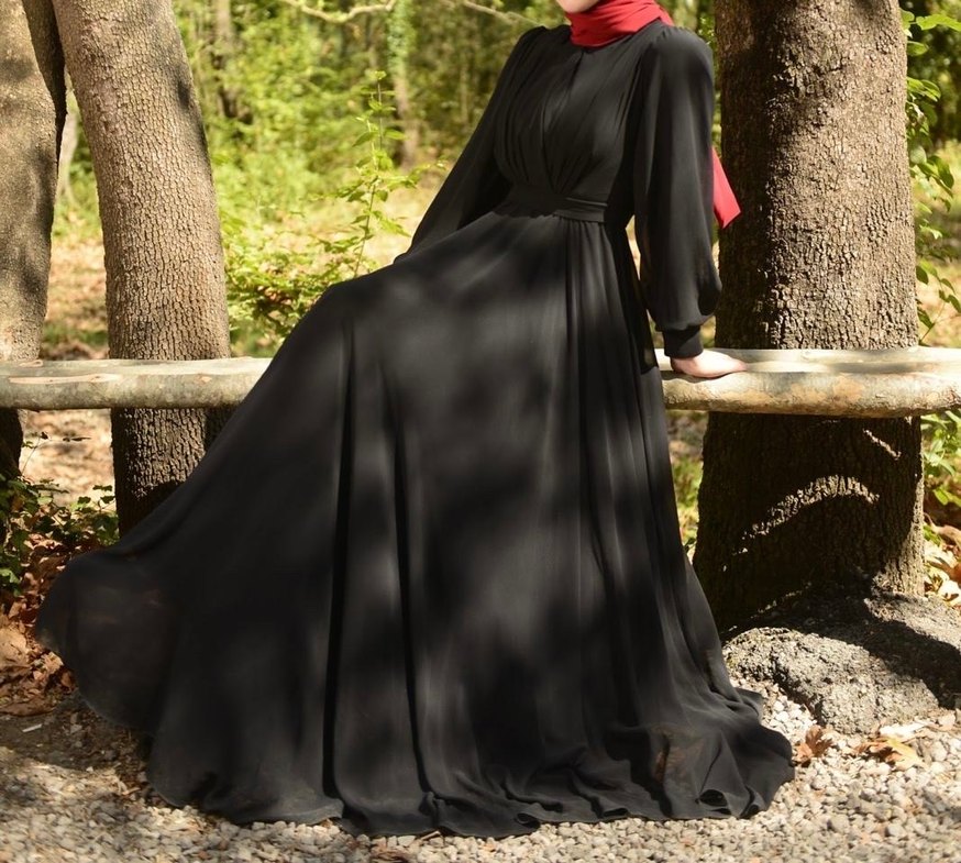 siyah abiye elbise - Görsel 2