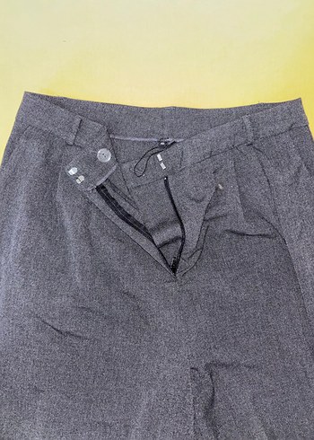 Gri Pileli Salaş Kadın Kumaş Pantolon - Görsel 7