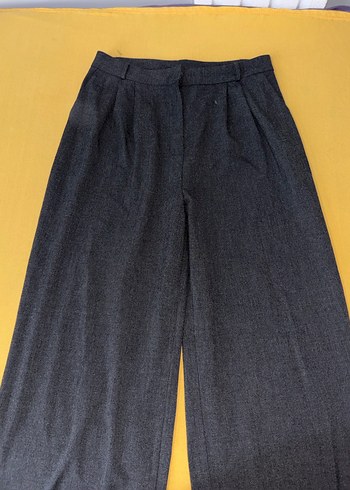 Gri Pileli Salaş Kadın Kumaş Pantolon - Görsel 4