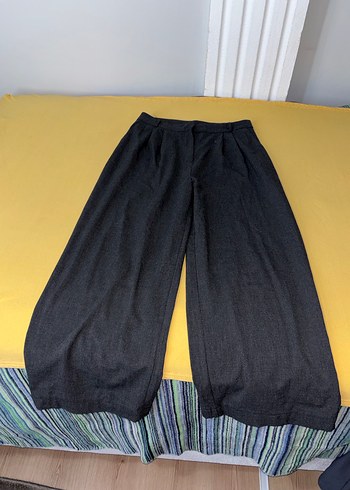 Gri Pileli Salaş Kadın Kumaş Pantolon - Görsel 6