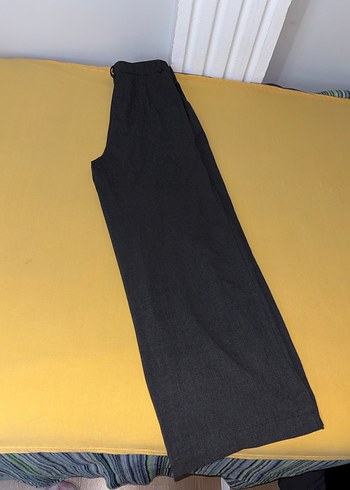 Gri Pileli Salaş Kadın Kumaş Pantolon - Görsel 5