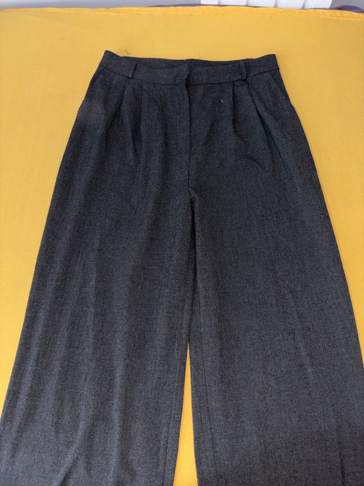 Gri Pileli Salaş Kadın Kumaş Pantolon - Görsel 4