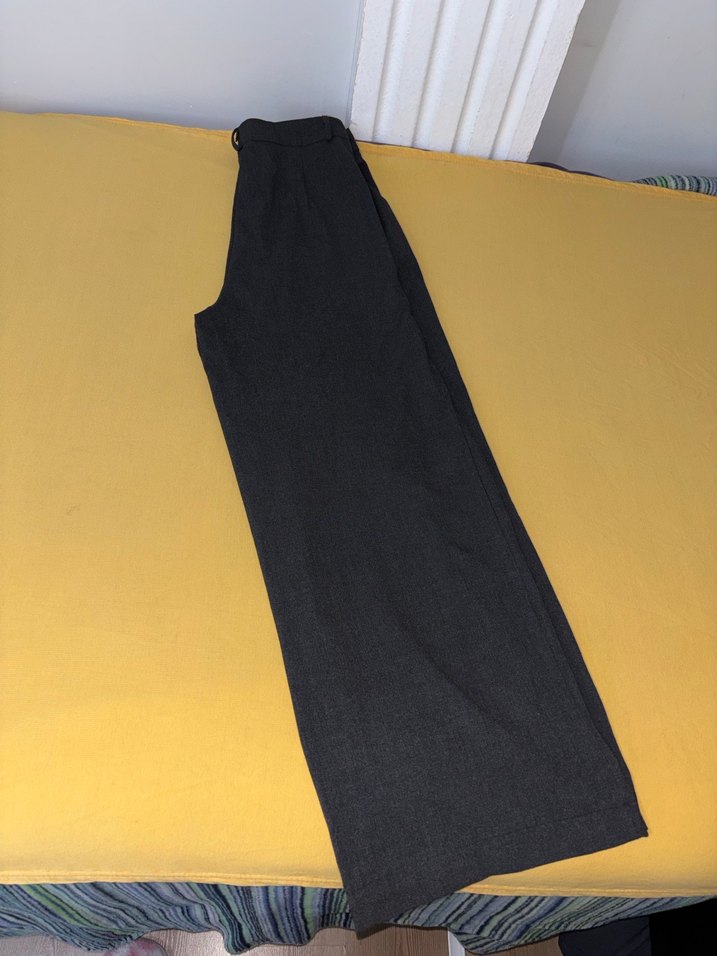 Gri Pileli Salaş Kadın Kumaş Pantolon - Görsel 5