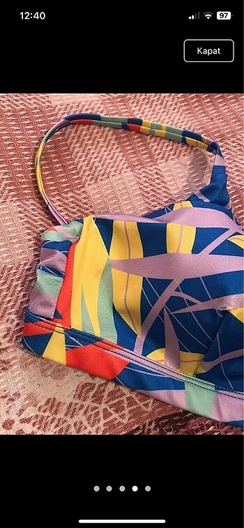 m Beden Renkli bikini üstü