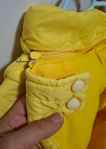 Unisex Çocuk Sarı Fermuarlı Mont - Görsel 5