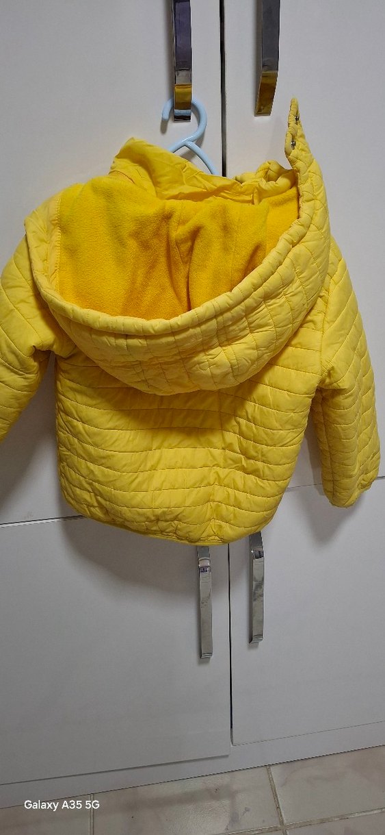 Unisex Çocuk Sarı Fermuarlı Mont - Görsel 4