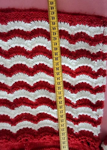 Kız Çocuk Kısa Kollu Kırmızı Örgü Kazak - Görsel 3