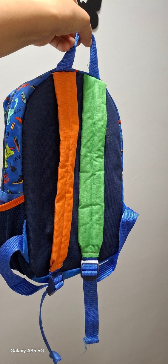 Renkli Dinozor Desenli Mavi Çocuk Sırt Çantası - Görsel 3