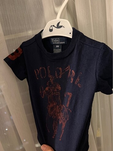 Polo ralph lauren lacivert üstüne kırmızı eskitme desenli tşört 