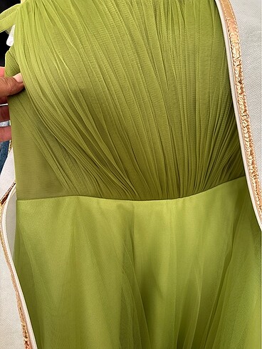 The Elsa Yağ Yeşili Söz/ Nişan Elbisesi - Görsel 6