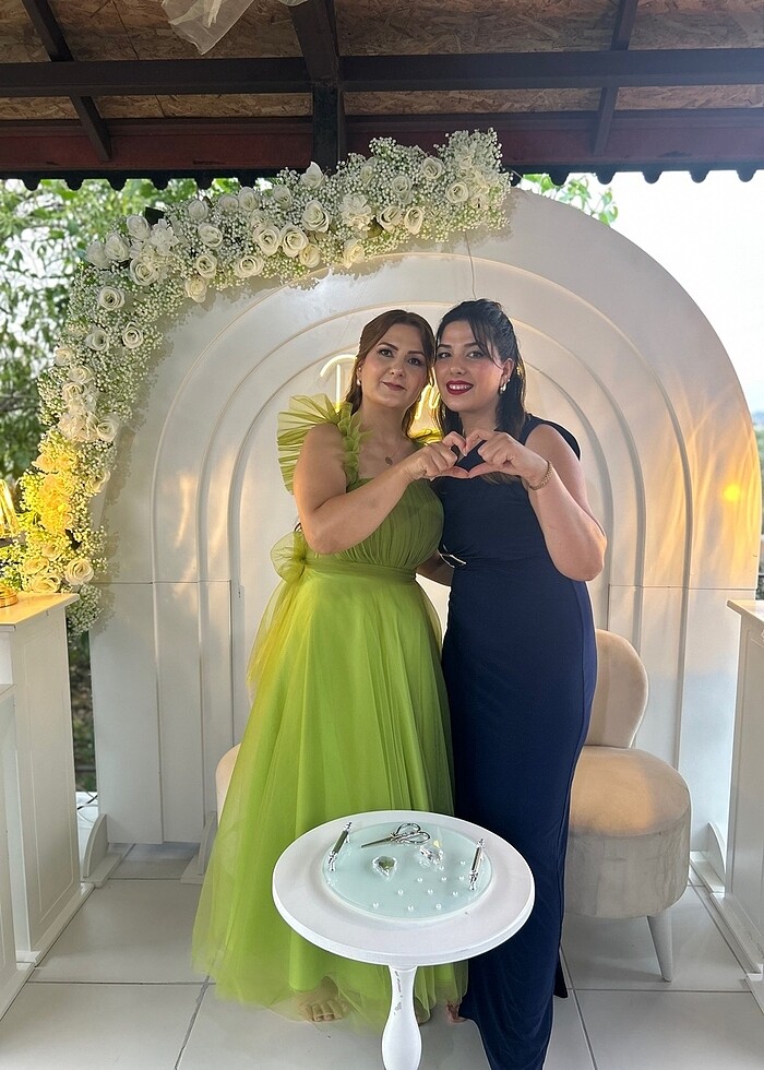 The Elsa Yağ Yeşili Söz/ Nişan Elbisesi - Görsel 5