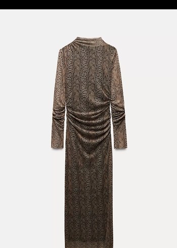 Zara Yılan Desenli Tül Elbise