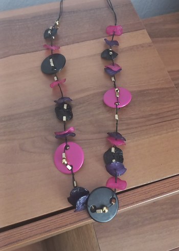 Accessorize Uzun Mor Boncuklu Bohem Kolye