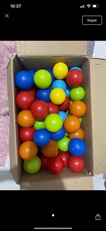 Oyun havuzu topları 7 cm ebat. 122 adet var elimde