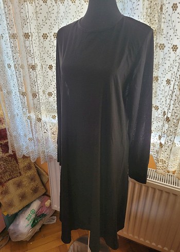 Diğer Siyah Uzun Drapeli Gotik Elbise