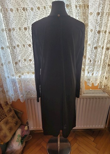 l Beden siyah Renk Siyah Uzun Drapeli Gotik Elbise