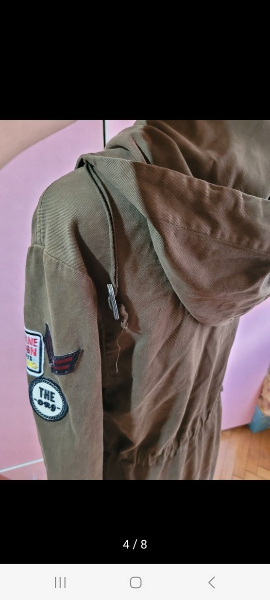 Zara Basic Z1975 Denim Vintage Parka - Görsel 4