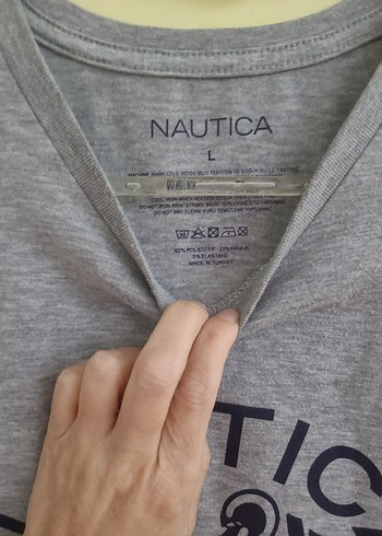 Nautica Gri Baskılı Erkek Tişört - Görsel 3