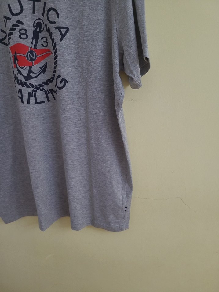 Nautica Gri Baskılı Erkek Tişört - Görsel 5