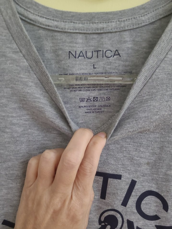 Nautica Gri Baskılı Erkek Tişört - Görsel 3