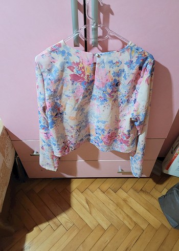 xl Beden Pastel Pembe Uzun Kollu Bohem Bluz