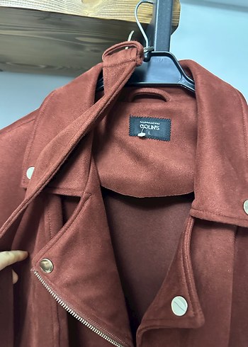 Colins Kahverengi Kadın Süet Kemerli Deri Ceket - Görsel 3