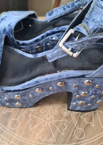 Bershka Mavi Denim Tokalı Platform Topuklu Kadın Ayakkabı - Görsel 2