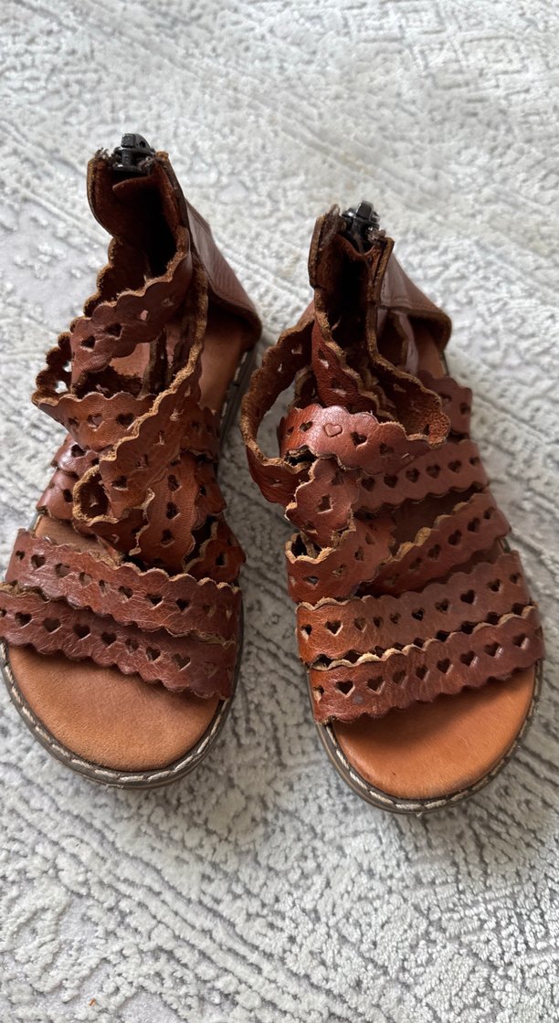Kahverengi Deri Çocuk Sandalet - Görsel 2