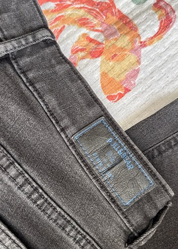 Koyu Gri Flare Kot Pantolon - Görsel 4