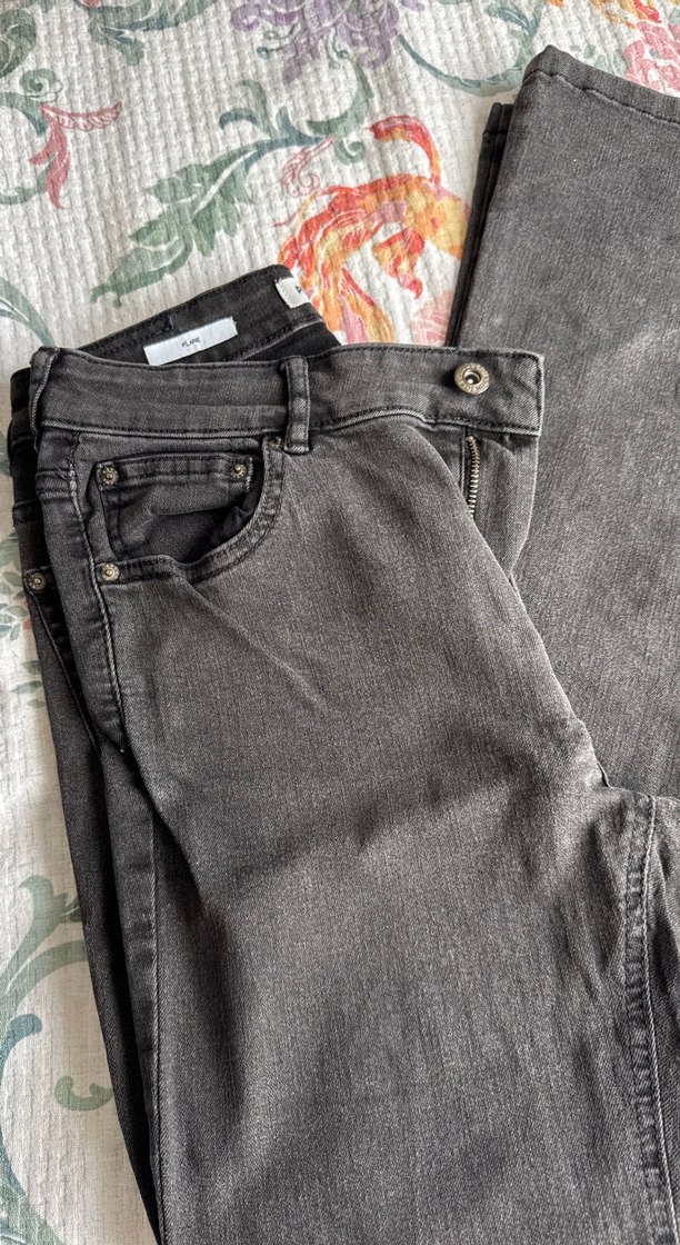 Koyu Gri Flare Kot Pantolon - Görsel 2