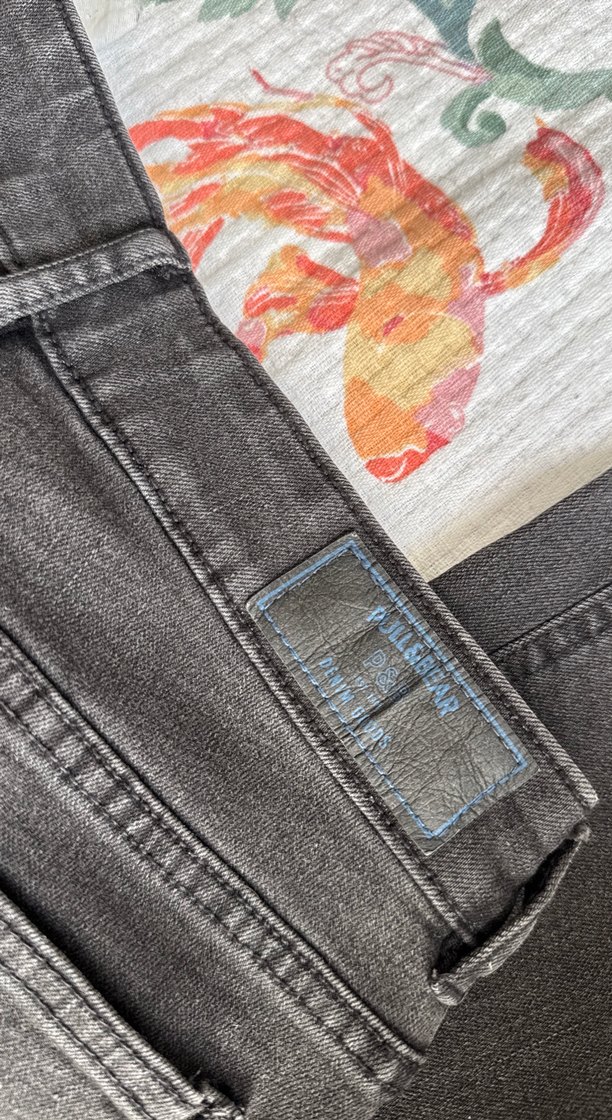 Koyu Gri Flare Kot Pantolon - Görsel 4