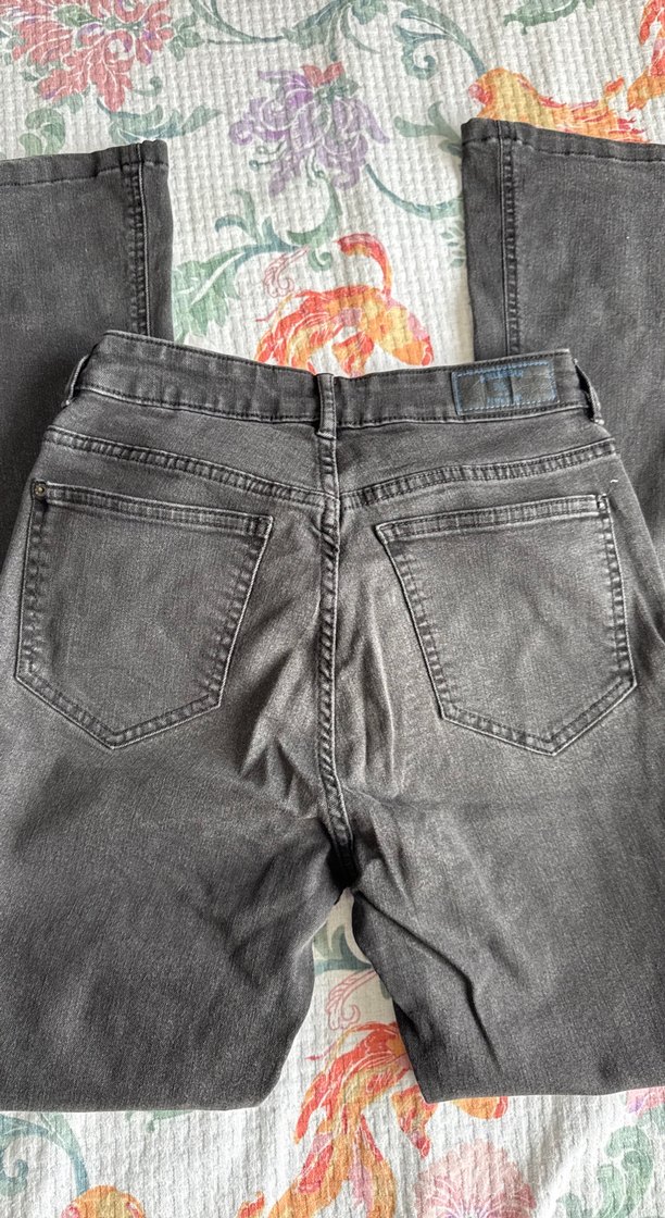 Koyu Gri Flare Kot Pantolon - Görsel 3